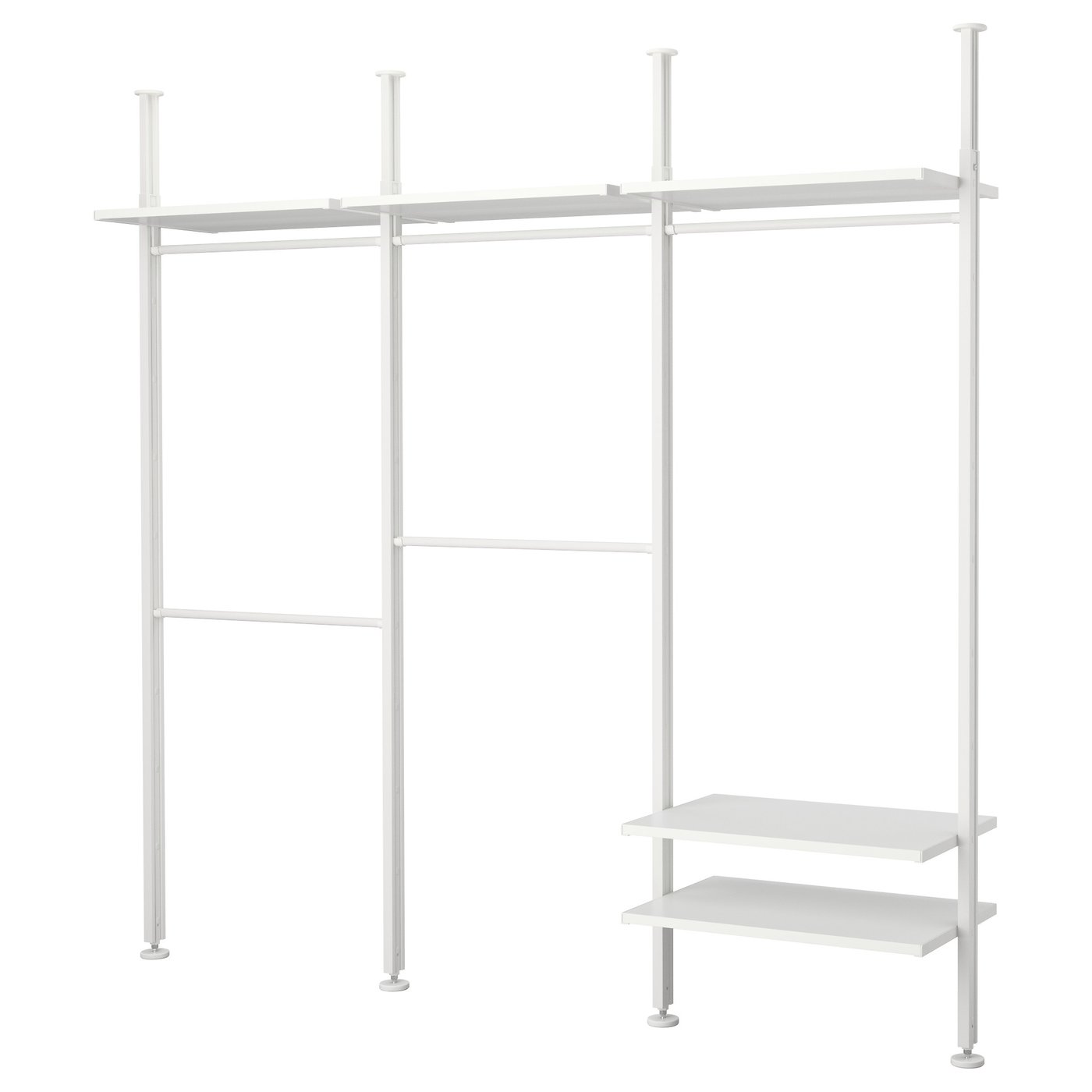 Møbelmontering ELVARLI Garderobekombination, hvid, 258x51x222-350 cm
