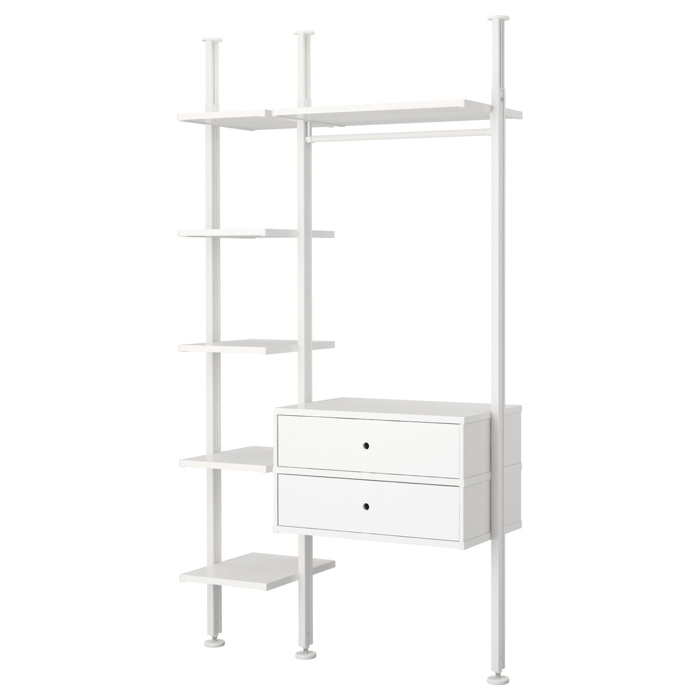 Møbelmontering ELVARLI Garderobekombination, hvid, 135x51x222-350 cm