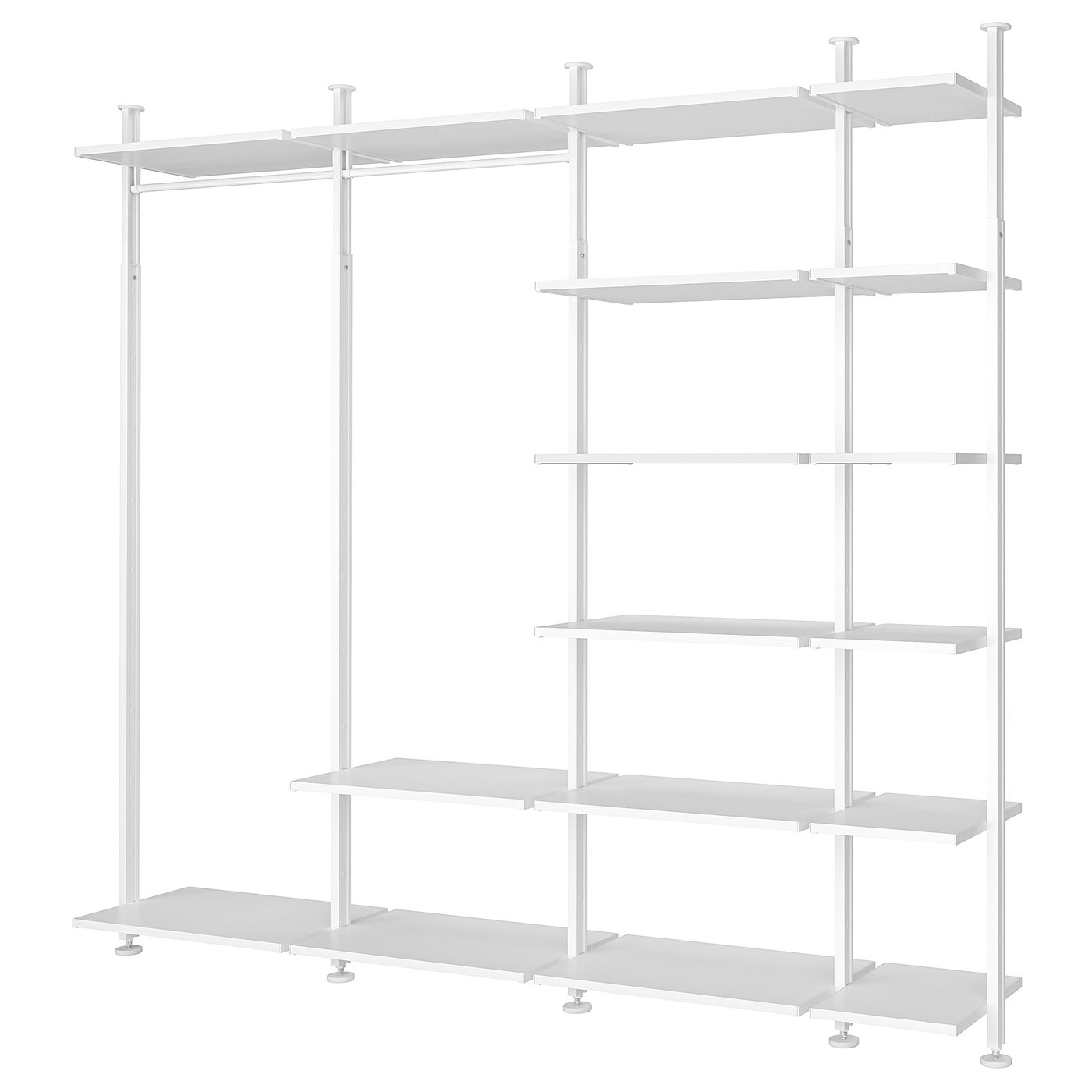 Møbelmontering ELVARLI Garderobekombination, hvid, 303x51x222-350 cm