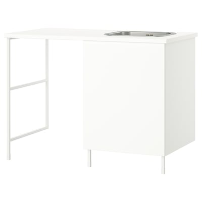 ENHET Opbevaringskombination, hvid, 139x63.5x90.5 cm