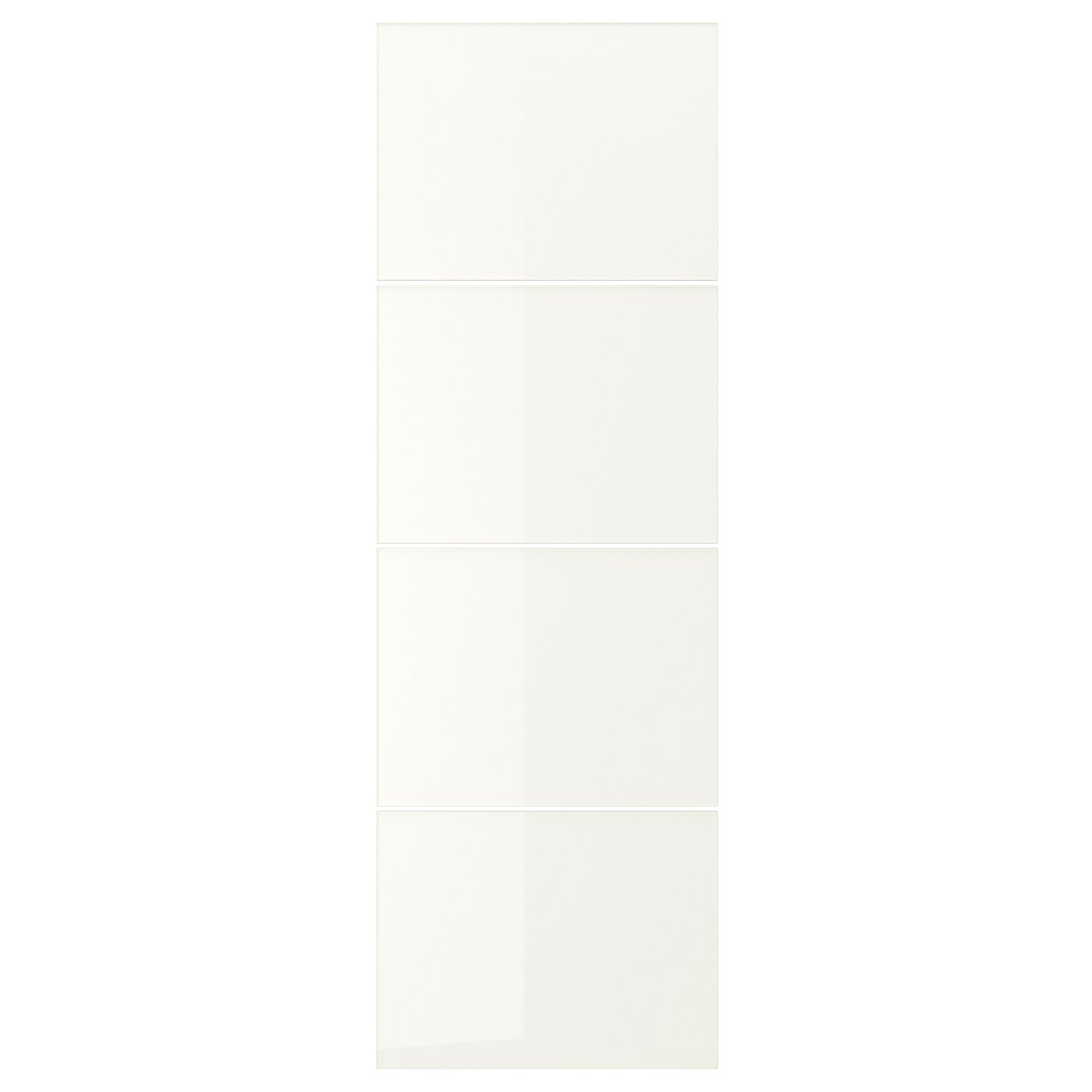 Møbelmontering FÄRVIK 4 paneler til stel til skydedør, hvidt glas, 75×236 cm