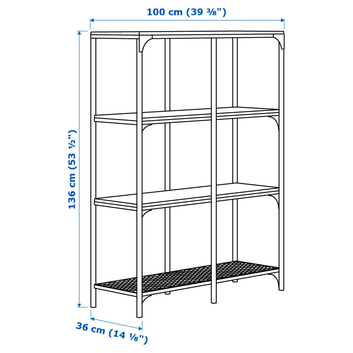 Ko generelt Landbrug FJÄLLBO Reol, sort, 100x136 cm - IKEA