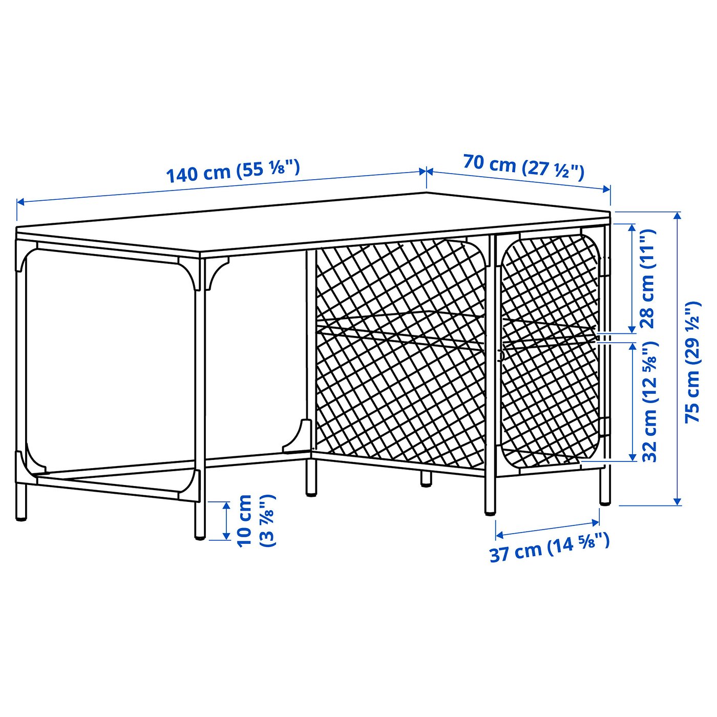 Møbelmontering FJÄLLBO Skrivebord, sort, 140x70 cm | Billig & Hurtig i København
