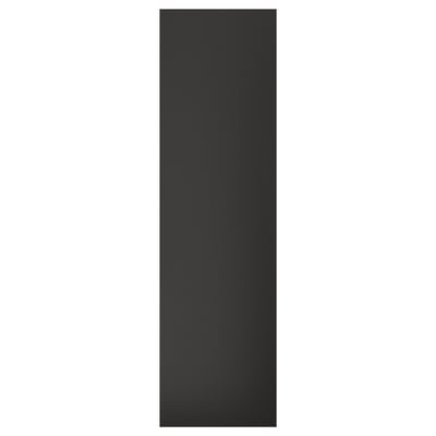 Sort køkkenafdækningspanel, rektangulært, slankt design, genbrugsmaterialer.