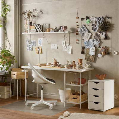 FRIIDROTT Skuffeelement med hjul, hvid, 35x56 cm