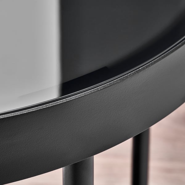 FRÖTORP Sofa-/sidebord, to stk., antracit marmormønstret/sort glas