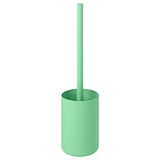 Grøn GANSJÖN toiletbørste. Moderne, cylindrisk design. Badeværelsessættets medlemmer fås i forskellige farver.