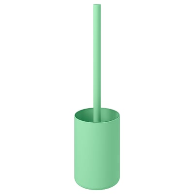 Grøn GANSJÖN toiletbørste. Moderne, cylindrisk design. Badeværelsessættets medlemmer fås i forskellige farver.