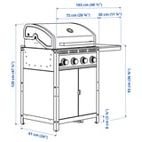 Illustration med mål for produktet: GRILLSKÄR.