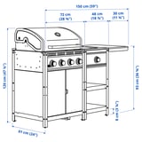 Illustration med mål for produktet: GRILLSKÄR.