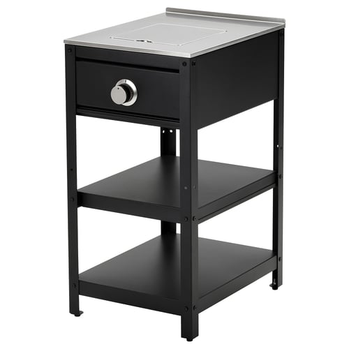 GRILLSKÄR Sidebrænder - sort/rustfrit stål udendørs 48x61 cm
