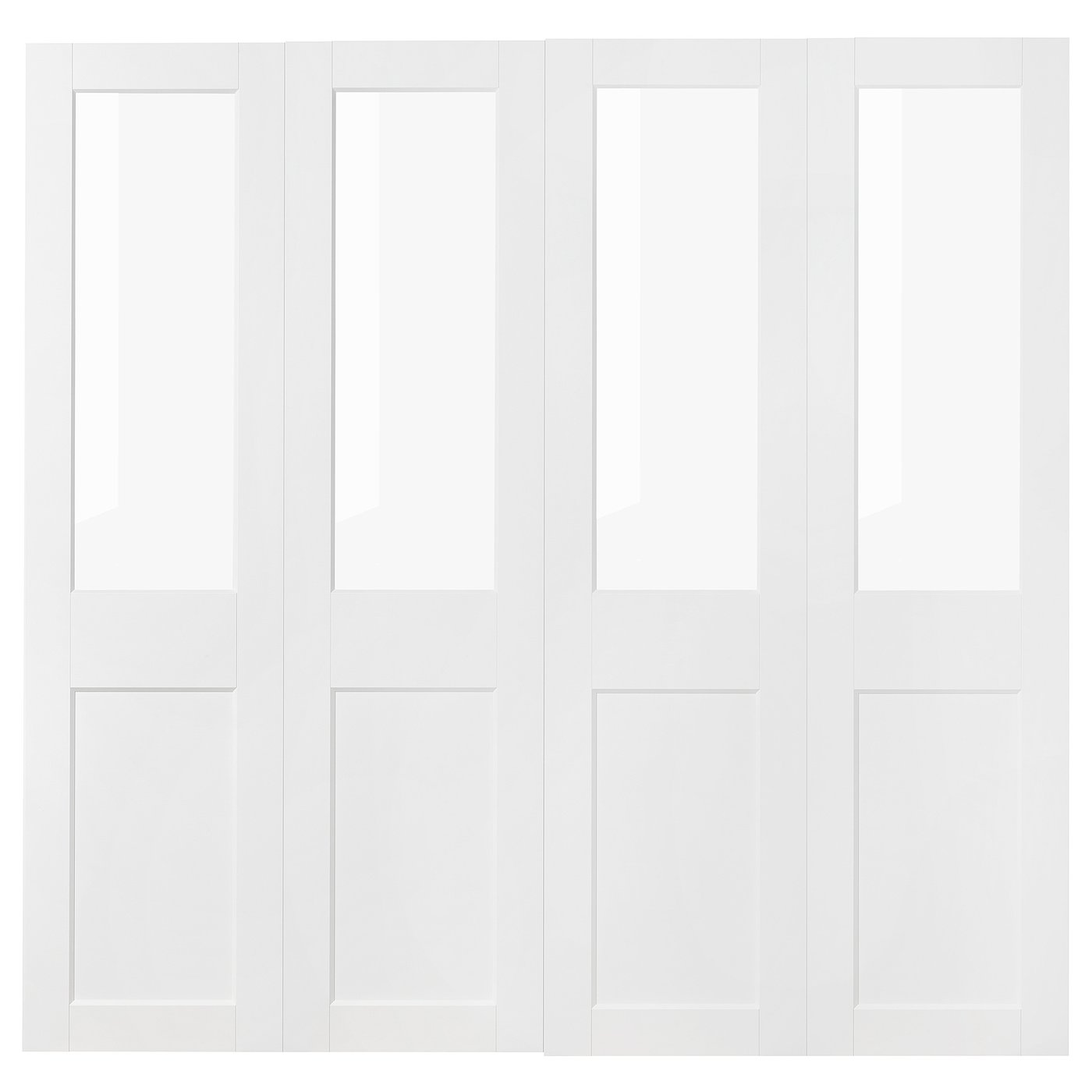 Møbelmontering GRIMO Skydedørspar, glas/hvid, 200×201 cm | Billig & Hurtig i København