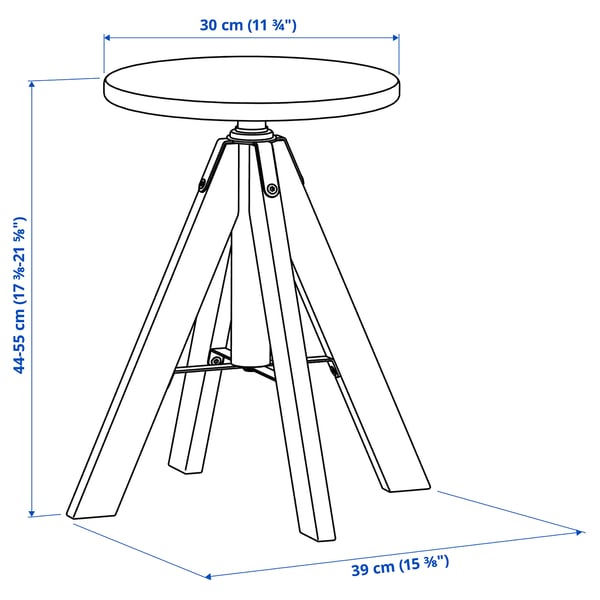 GRÖTÅN / RUDSTORP Bord og 4 taburetter, fyr brun bejdse/sort, 105 cm
