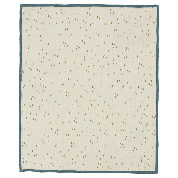 GULDVÄVARE Babyplaid, blå/hvid prikket, 80x100 cm