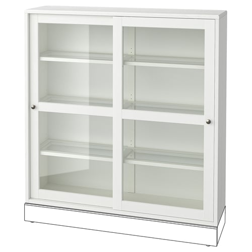 HAVSTA Vitrineskab - hvid 121x35x123 cm