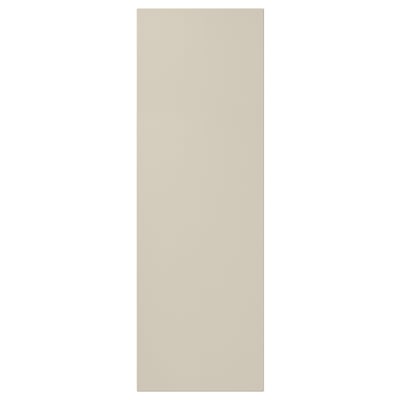 HAVSTORP: beige, glat, rektangulær skabsfront. Moderne, neutral stil.