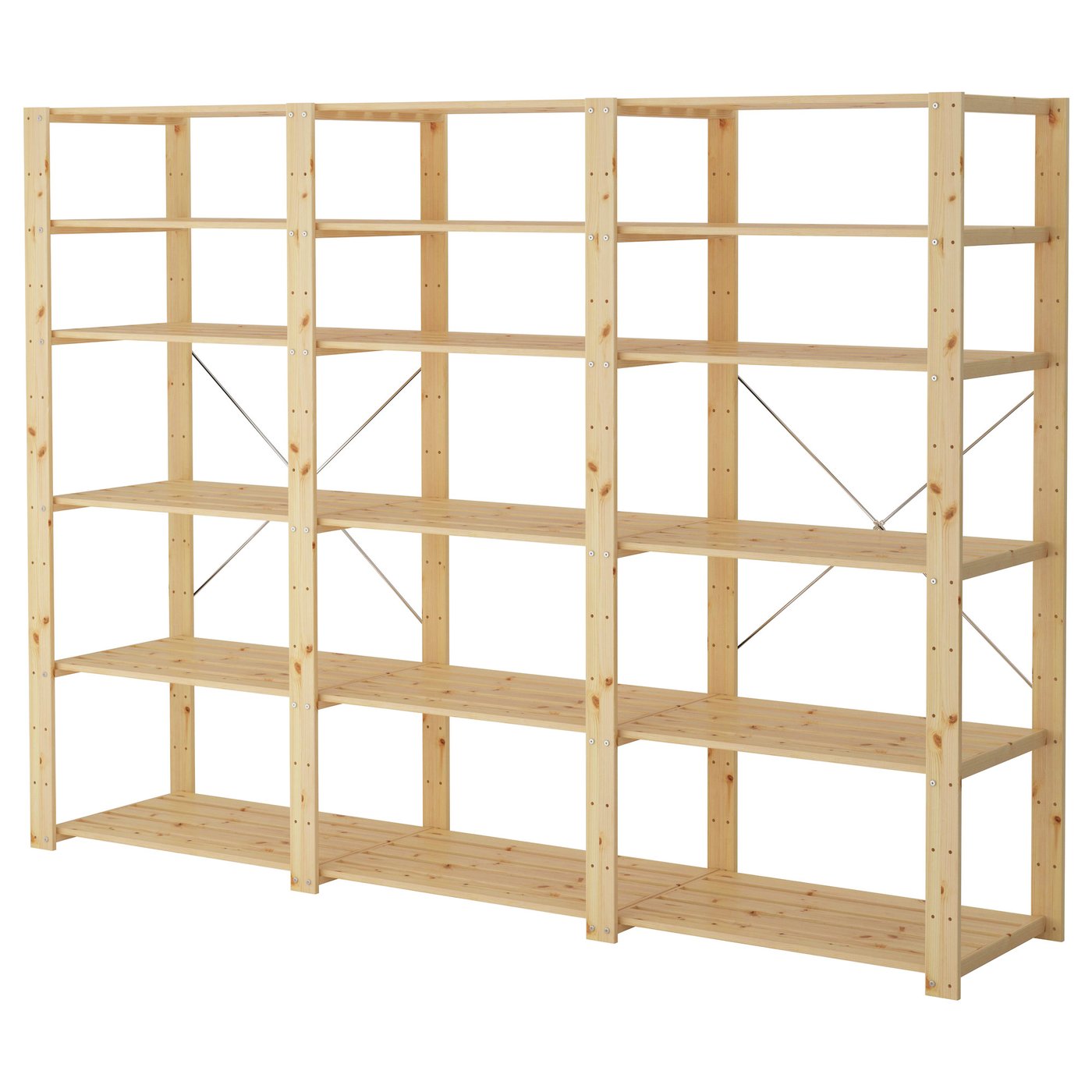 Møbelmontering HEJNE 3 sektioner/hylder, nåletræ, 230x50x171 cm