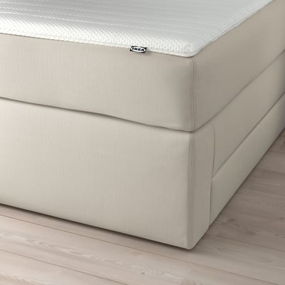 HEMFJÄLLET Kontinentalseng med opbevaring, Vesteröy fast/medium/Nisseholm Odensvi lys beige, 180x200 cm
