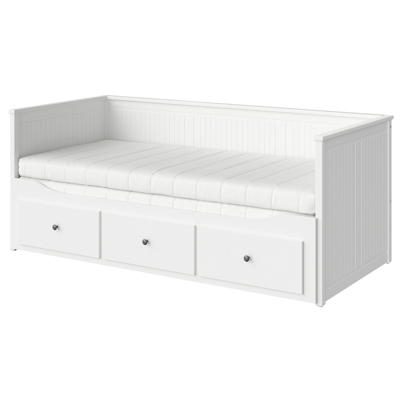 Møbelmontering HEMNES Sovesofa 3 skuffer/2 madrasser, hvid/Åfjäll medium, 80×200 cm