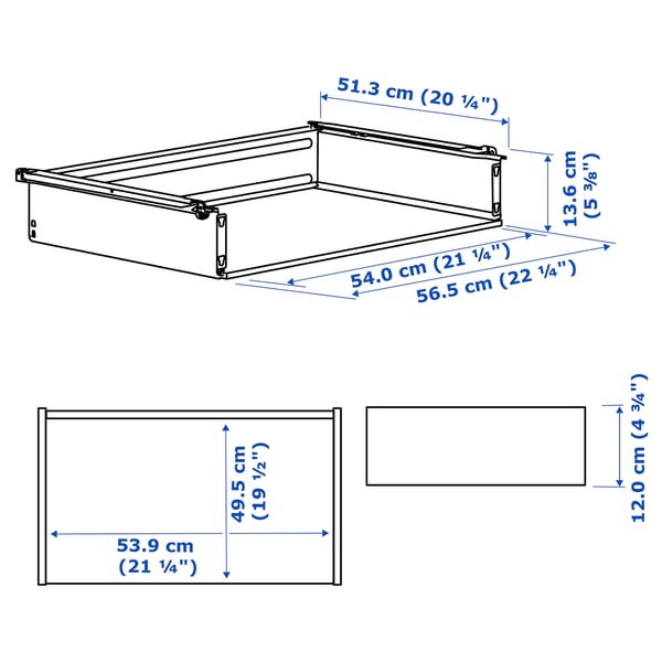 HJÄLPA Skuffe uden front, hvid, 60x55 cm -