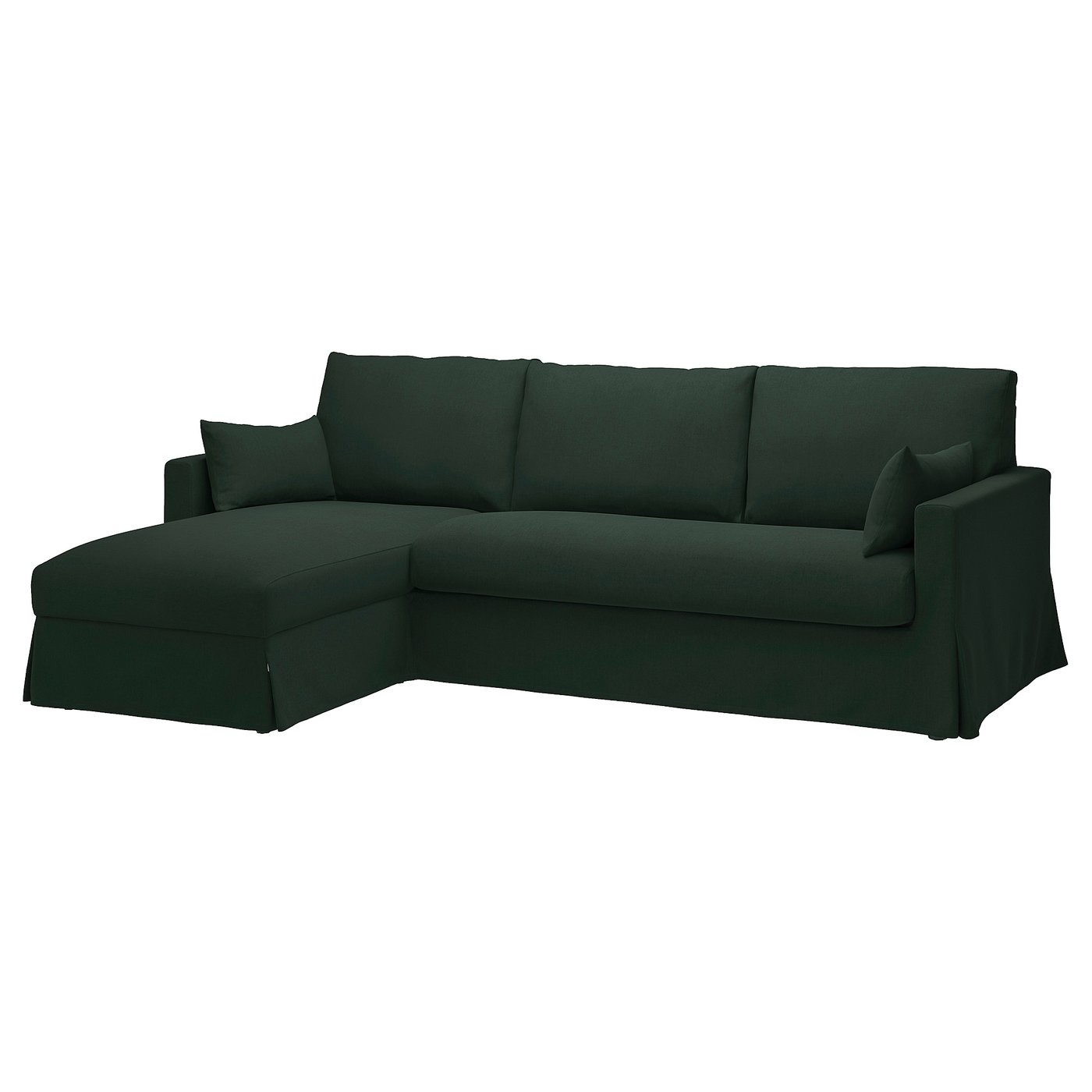 Møbelmontering HYLTARP 3-per. sofa med chaiselong, venstre, Tallmyra mørkegrøn