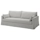 HYLTARP sofa, lysegrå, blød, rene linjer, polstret stof, 3-personers.