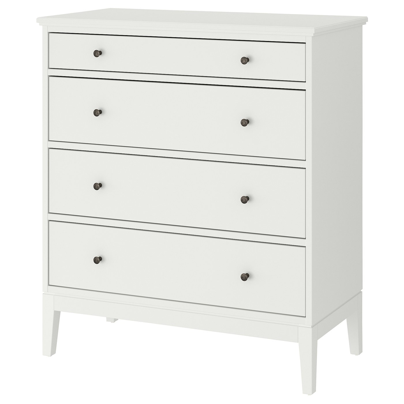 Møbelmontering IDANÄS Kommode 4 skuffer, hvid, 104×118 cm