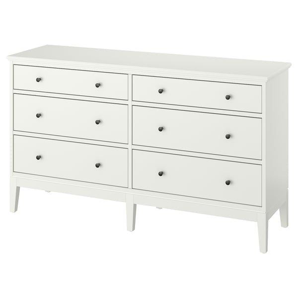 Stor Men Fremmedgøre IDANÄS Kommode 6 skuffer, hvid, 162x95 cm - IKEA