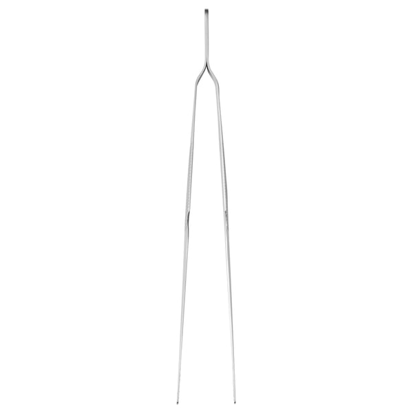 En IDEALISK pincet i rustfrit stål med et slankt, elegant design. De er perfekte til at vende, gribe og servere mad.