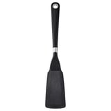 Ikea spatel, sort, med et grebsvenligt håndtag og non-stick overflade, perfekt formet til at vende mad.