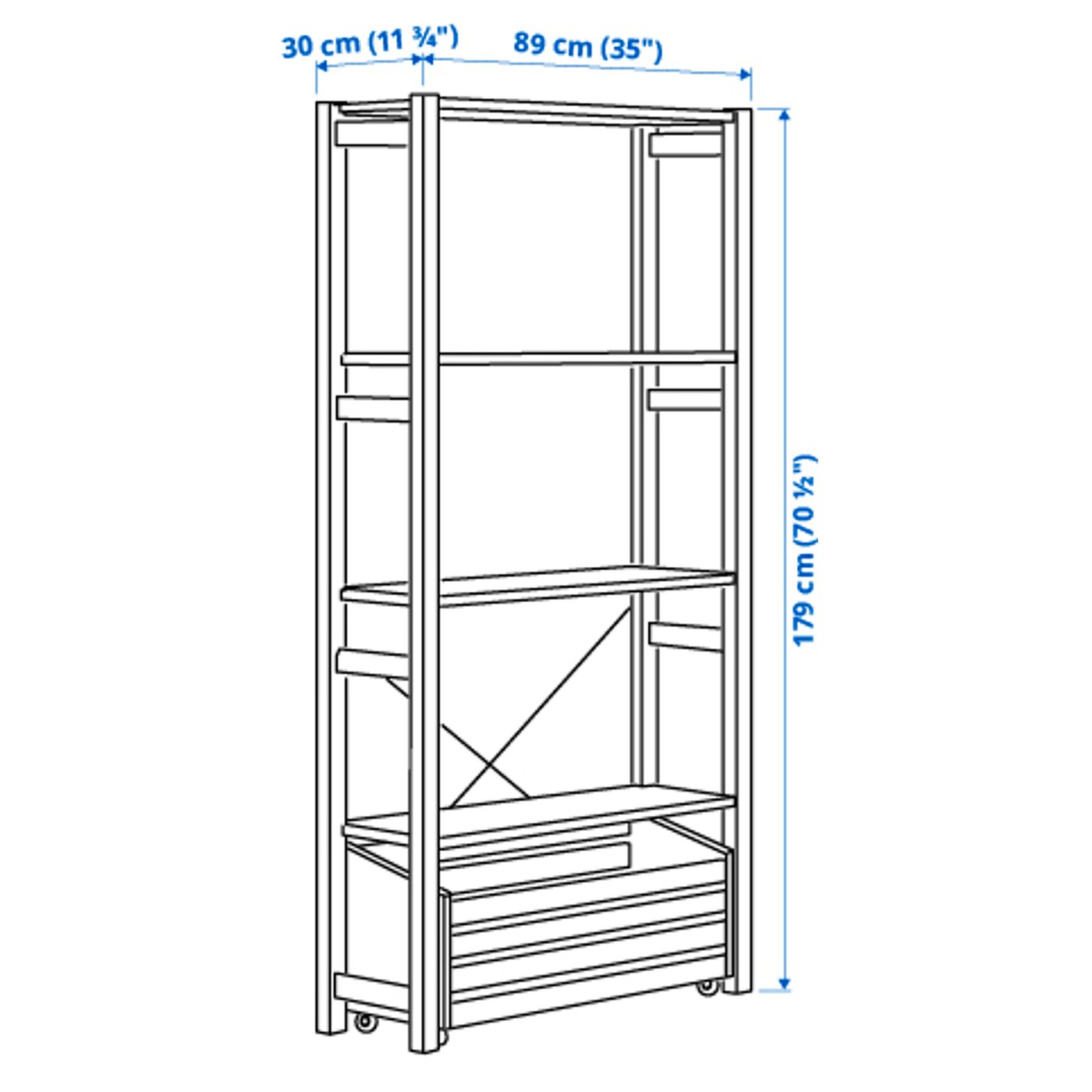 IVAR Reol med fyr, 89x30x179 cm - IKEA