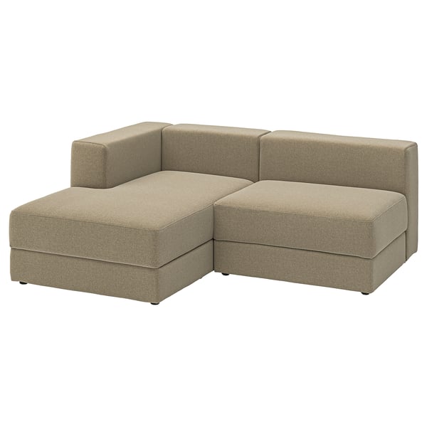 JÄTTEBO 2,5-pers. modulsofa med chaiselong, venstre/Johanneshov brun-beige