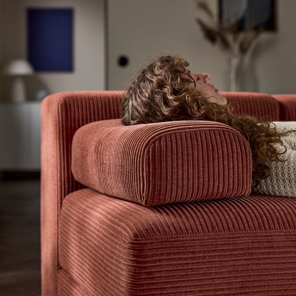 JÄTTEBO 2-pers. modulopbygget sofa, med nakkepude/Samsala rødbrun