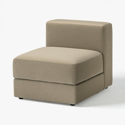 JÄTTEBO-stol, beige, blødt vævet stof, L-formet, moderne minimalistisk design.