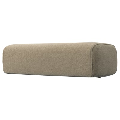Behagelig beige fodskammel med blødt, blødt stof. Rektangulær form, minimalistisk design. Perfekt til afslapning.
