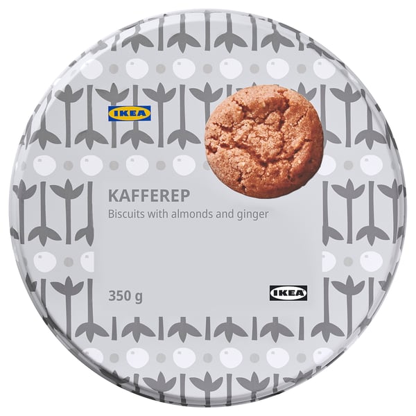 Ikea KAFFEREP dåse, mandel ingefærkiks. 350 g, blomstermønster.