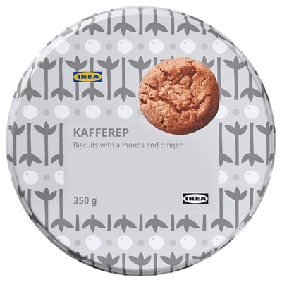 Ikea KAFFEREP dåse, mandel ingefærkiks. 350 g, blomstermønster.