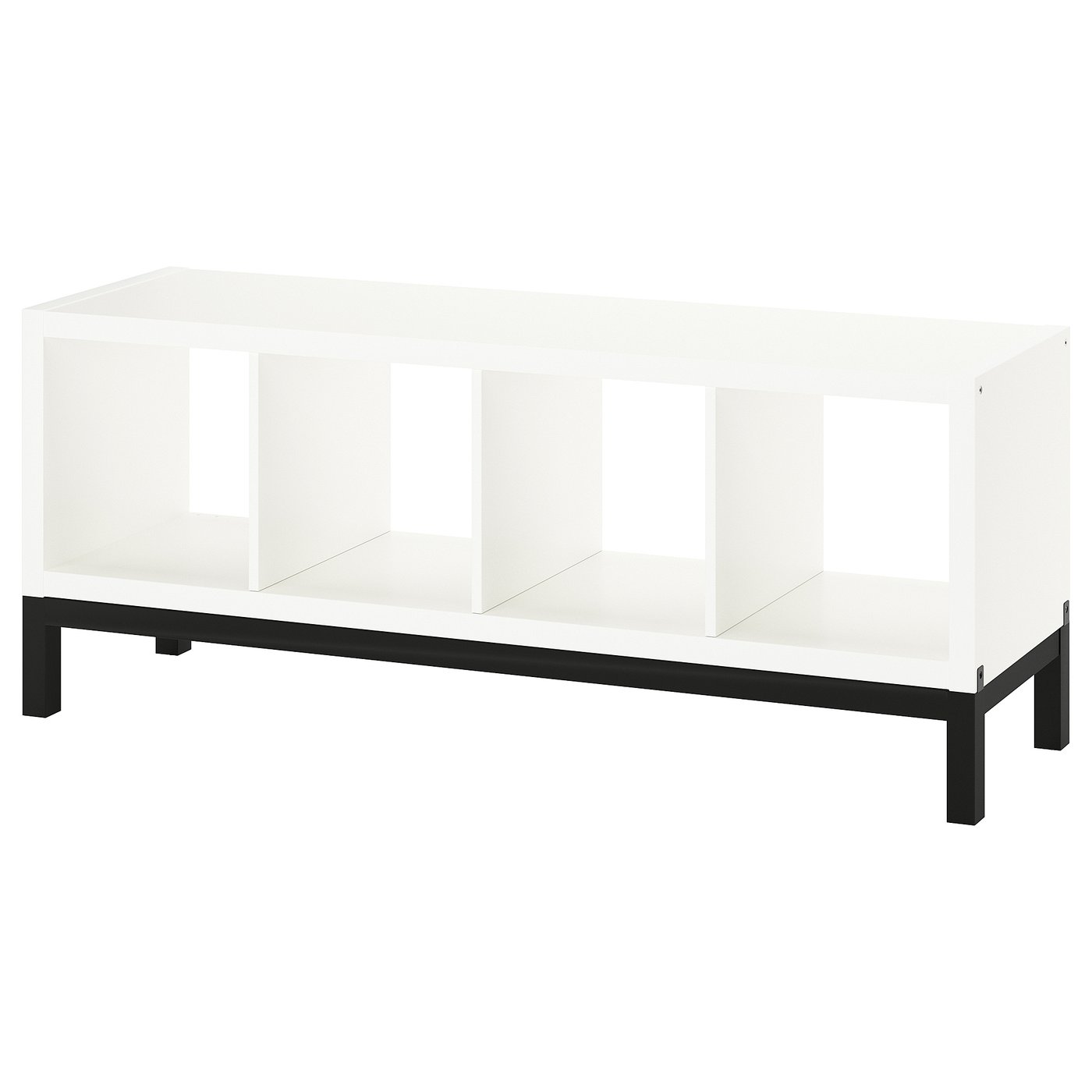 Møbelmontering KALLAX Reol med understel, hvid/sort, 147×59 cm