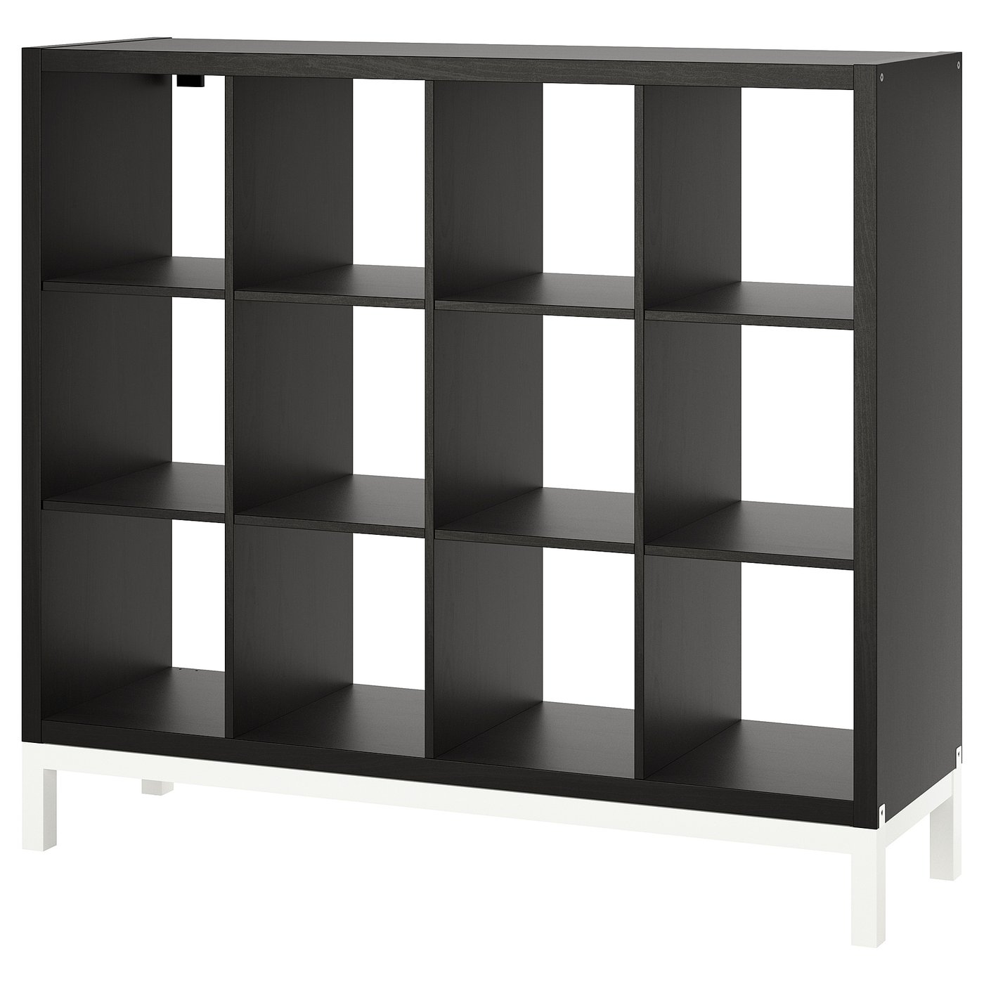 Møbelmontering KALLAX Reol med understel, sortbrun/hvid, 147×129 cm