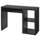 Mulighed: Sort ikea KALLAX skrivebord, rektangulært med opbevaring, minimalistisk design, kabeludtag.