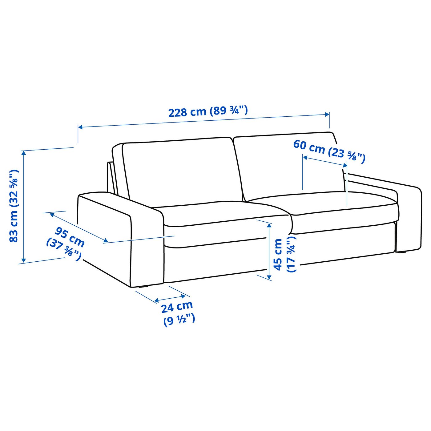 Møbelmontering KIVIK 3-pers. sofa, Grann/Bomstad sort
