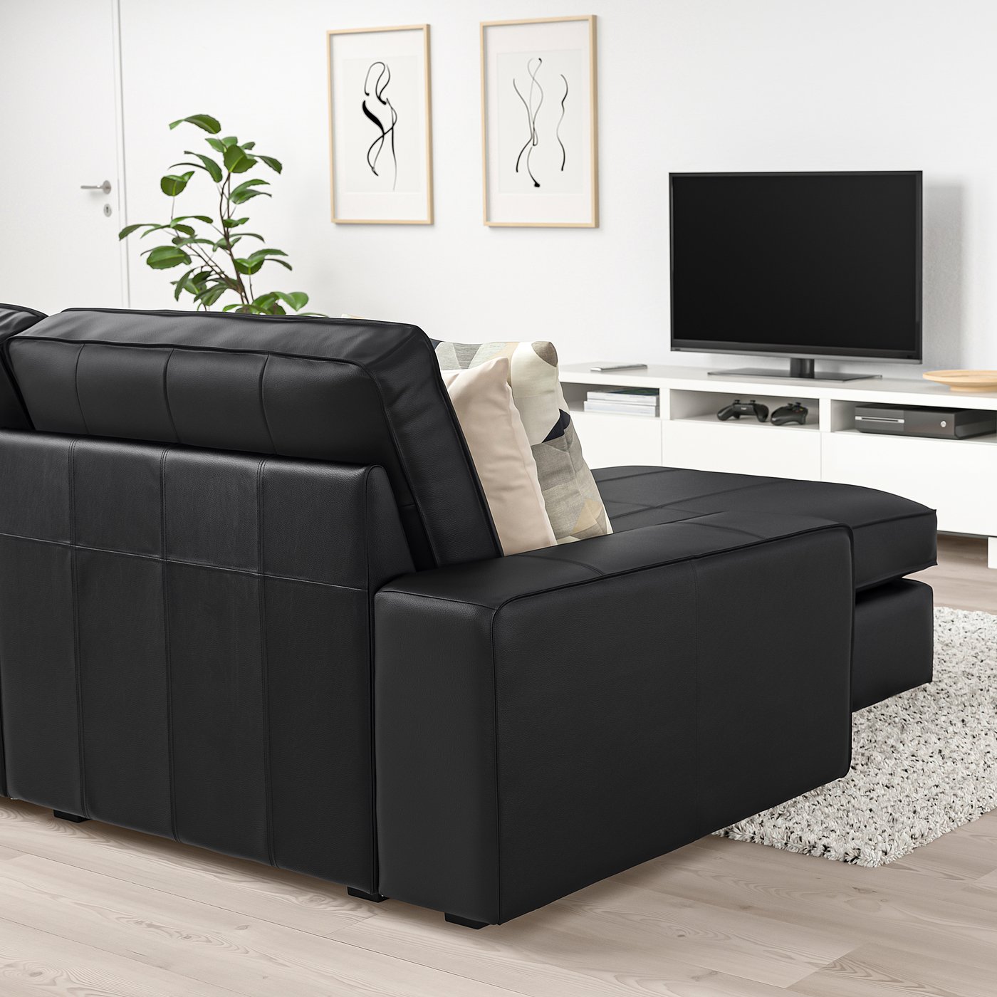 Møbelmontering KIVIK 3-pers. sofa, med chaiselong/Grann/Bomstad sort