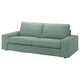 KIVIK sofa: moderne blågrøn, polstret med pocketfjedre, lave armlæn, dybt sæde.