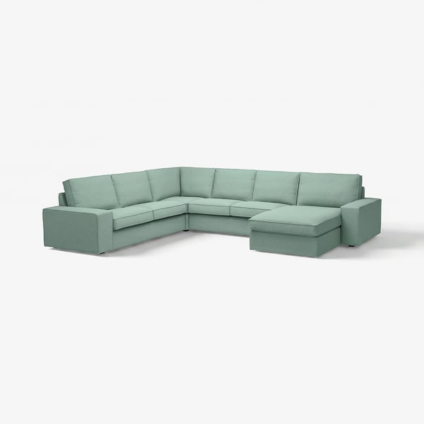 KIVIK 5-pers. hjørnesofa med chaiselong, Tallmyra lysegrøn