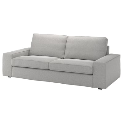 Grå KIVIK sofa, moderne design, lysegråt stof, rene linjer.