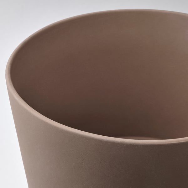 KLARBÄR Urtepotteskjuler med underskål, indendørs/udendørs brun, 24 cm