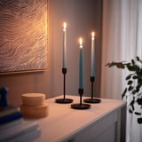 KLOKHET Stagelys uden duft, lyseblå, 25 cm