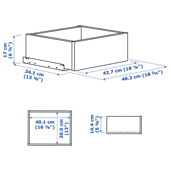 konstant Penge gummi Frost KOMPLEMENT Skuffe, hvid, 50x35 cm - IKEA