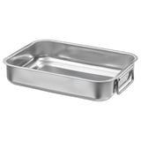 En KONCIS bradepande i rustfrit stål med håndtag, velegnet til ovn og grill.