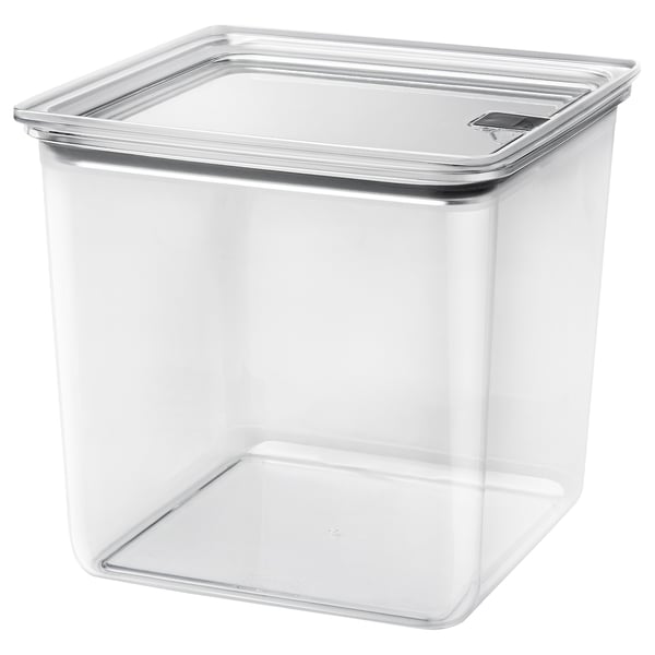 KORALLVIPPA Opbevaring med låg til tørvarer, transparent, 4.5 l
